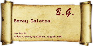 Berey Galatea névjegykártya